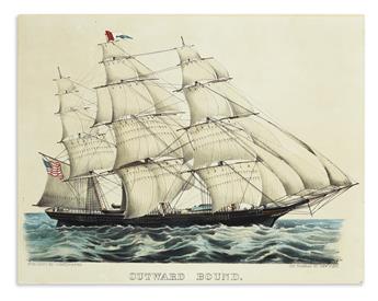 CURRIER & IVES. Outward Bound / Homeward Bound.